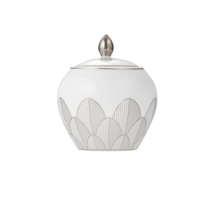 Malmaison - Covered Sugar Bowl 30cl - Porcelain Platinum Finish