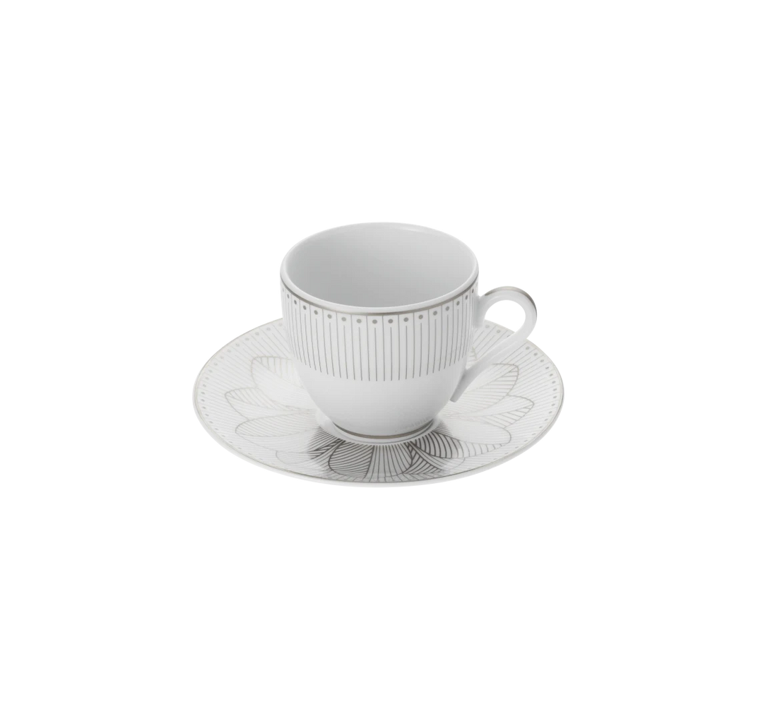 Malmaison Impériale - Set Of 2 Coffee Cup and Saucers - Porcelain Platinum Finish