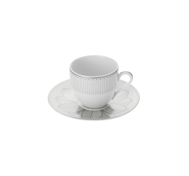Malmaison Impériale - Set Of 2 Coffee Cup and Saucers - Porcelain Platinum Finish