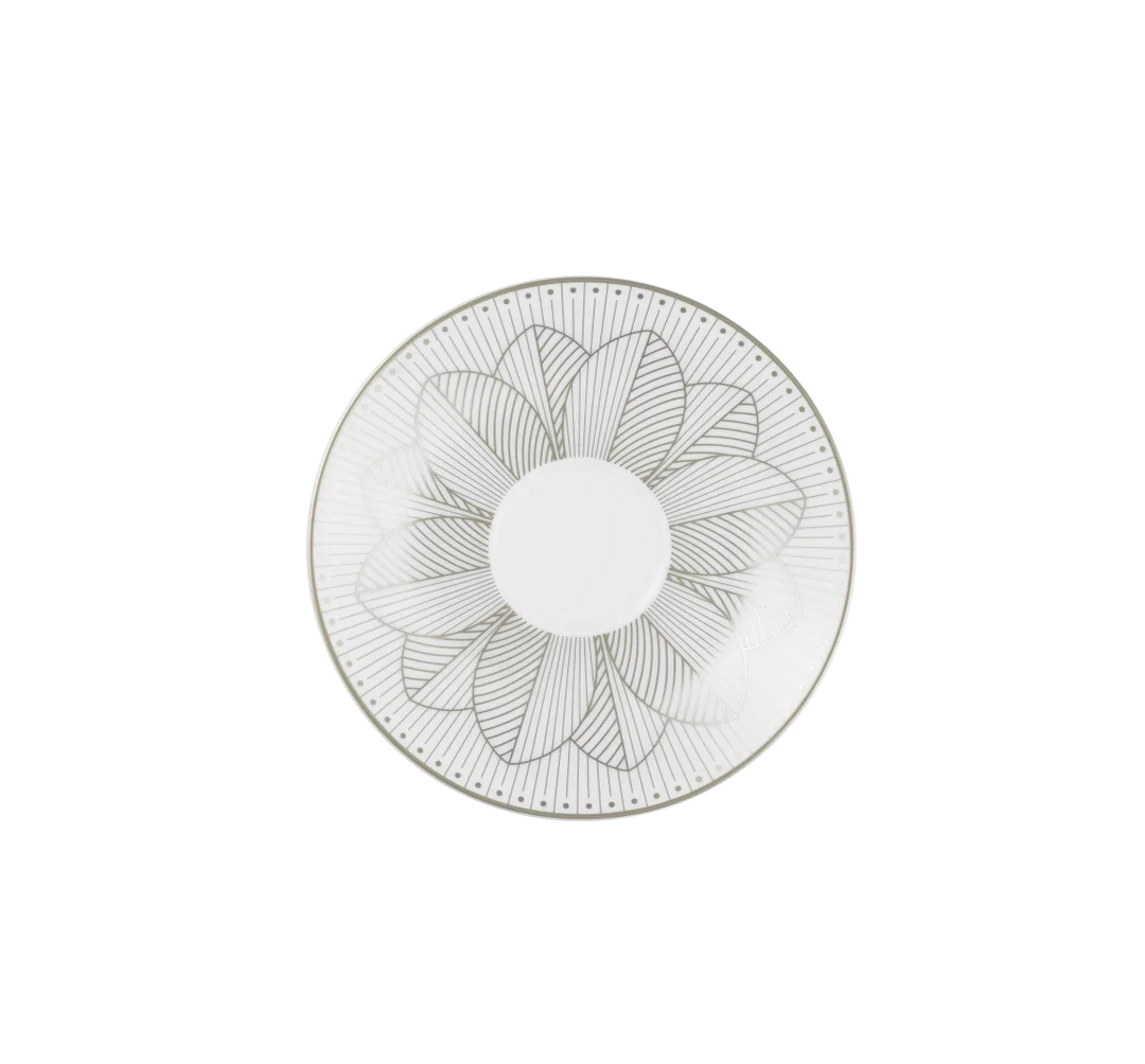 Malmaison Impériale - Set of 2 Tea Cup and Saucers - Porcelain Platinum Finish