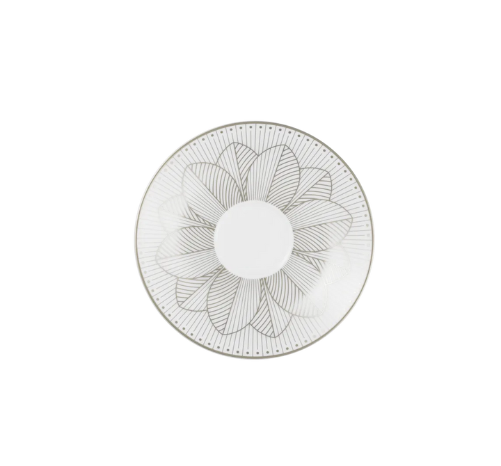 Malmaison Impériale - Set of 2 Tea Cup and Saucers - Porcelain Platinum Finish