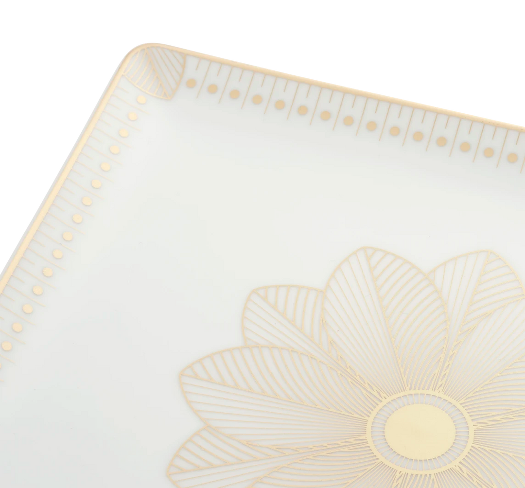 Malmaison Impériale - Rectangular Tray 22x20cm - Porcelain Gold Finish