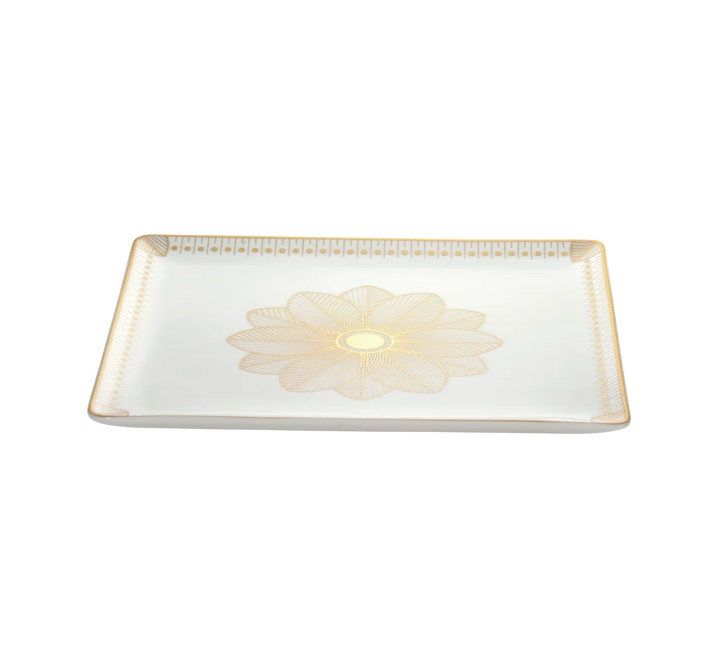 Malmaison Impériale - Rectangular Tray 22x20cm - Porcelain Gold Finish