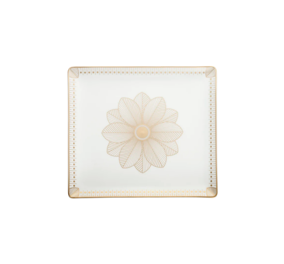 Malmaison Impériale - Rectangular Tray 22x20cm - Porcelain Gold Finish