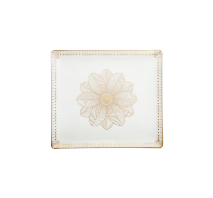 Malmaison Impériale - Rectangular Tray 22x20cm - Porcelain Gold Finish