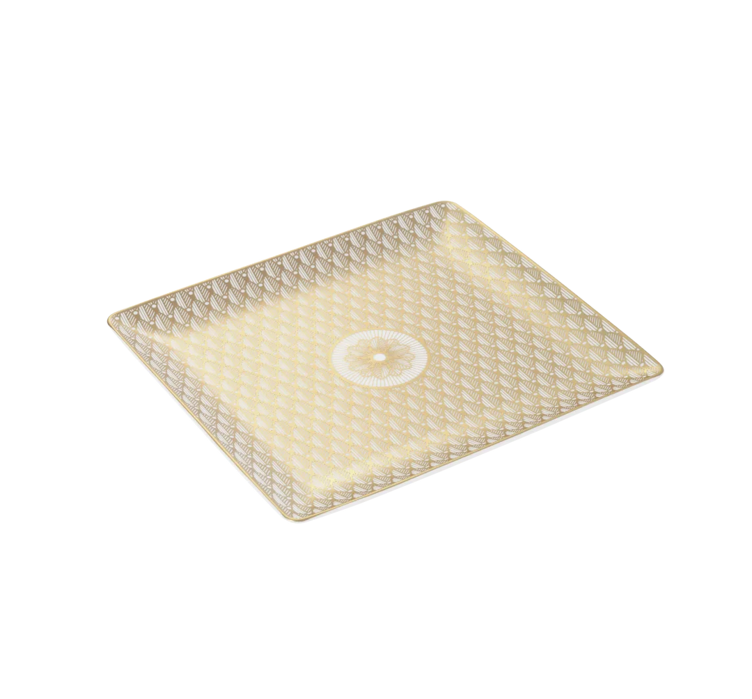 Malmaison - Rectangular Tray 17 x 15 cm - Porcelain Gold Finish