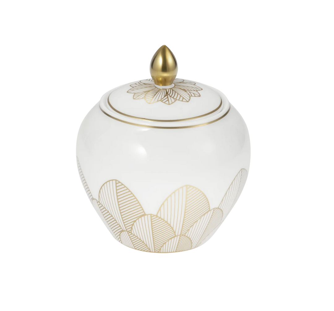 Malmaison - Covered Sugar Bowl 30cl - Porcelain Gold Finish