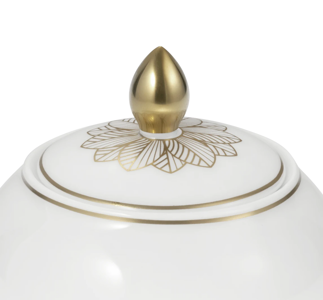 Malmaison - Covered Sugar Bowl 30cl - Porcelain Gold Finish