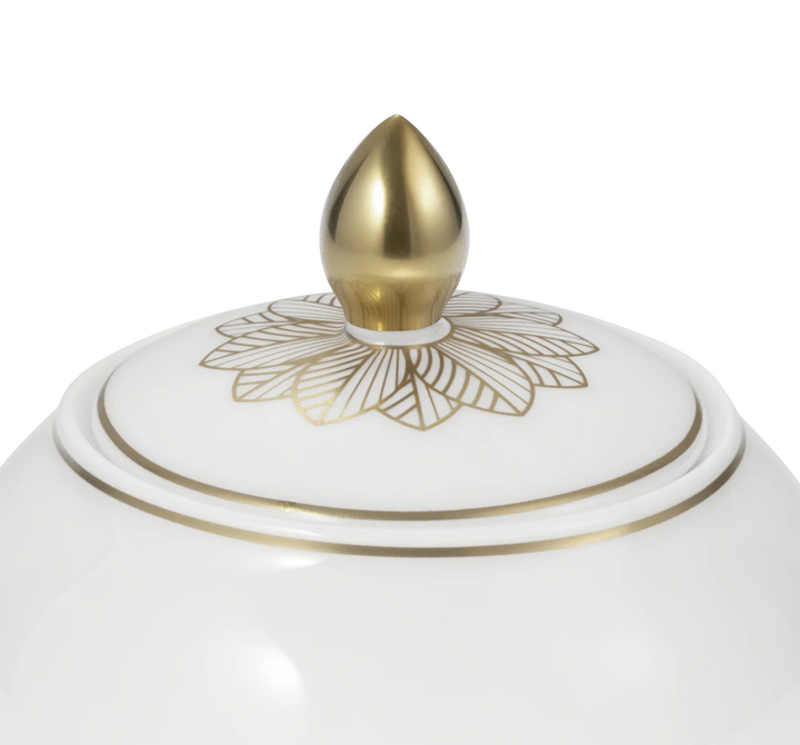 Malmaison - Covered Sugar Bowl 30cl - Porcelain Gold Finish