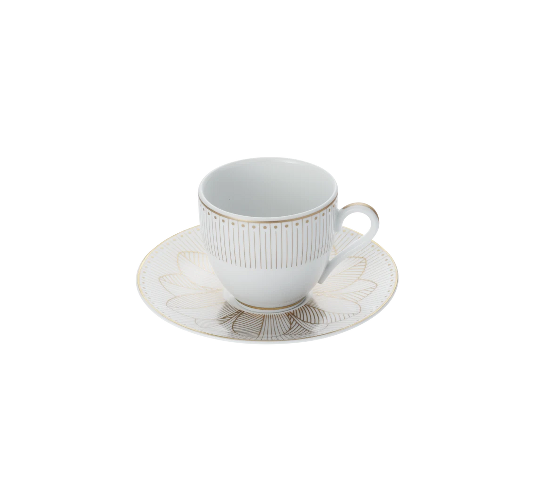 Malmaison Impériale - Set Of 2 Coffee Cup and Saucers - Porcelain Gold Finish