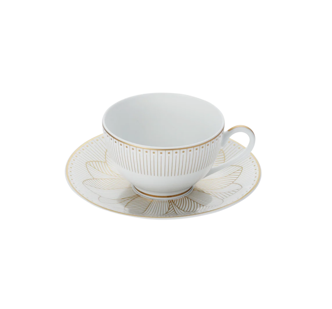 Malmaison Impériale - Tea Cup and Saucers - Porcelain Gold Finish