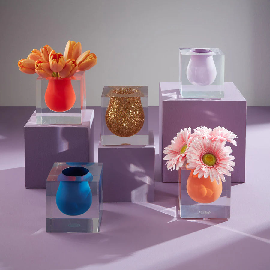 Bel Air Mini Scoop Vase - Glitter Gold