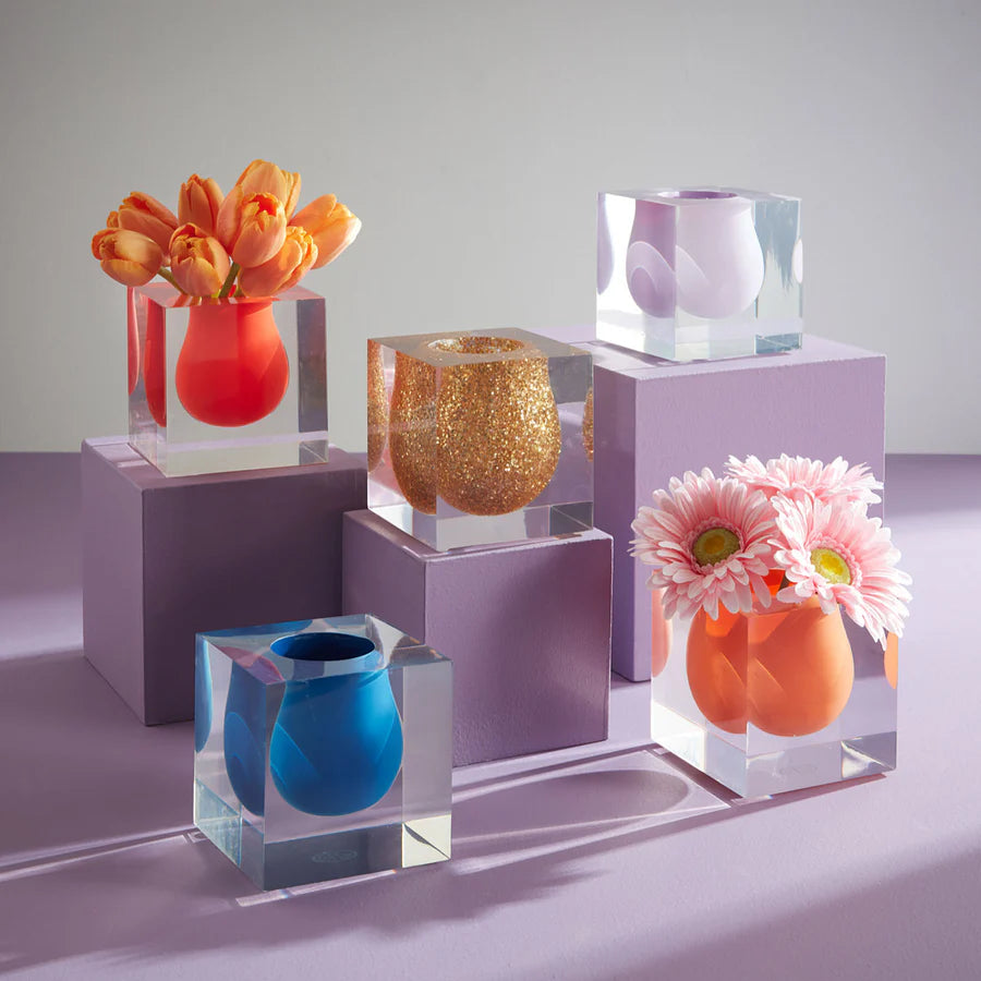 Bel Air Mini Scoop Vase - Glitter Gold