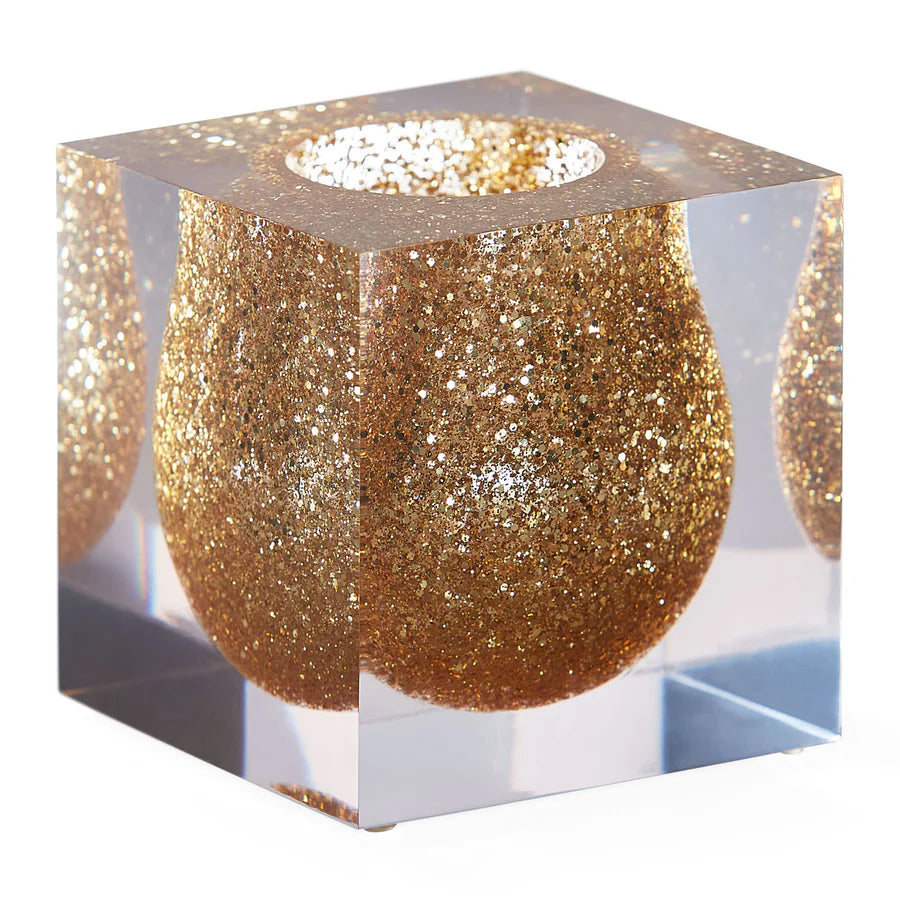 Bel Air Mini Scoop Vase - Glitter Gold