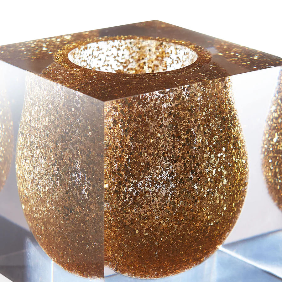 Bel Air Mini Scoop Vase - Glitter Gold