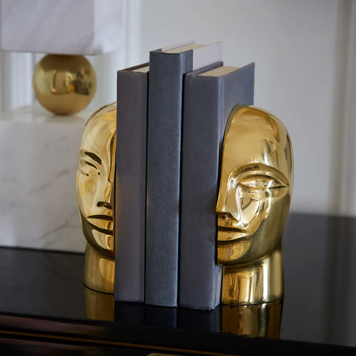 Brass Atlas Bookends