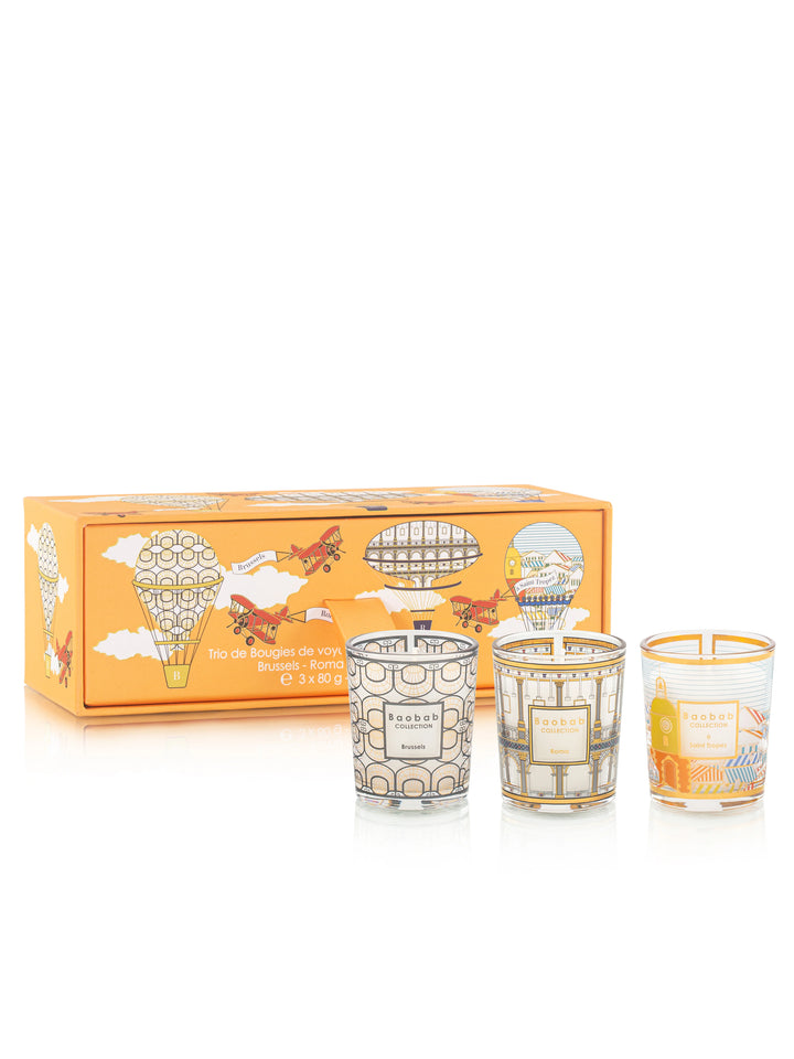 Trio Travel Candles - Brussels / Roma / Saint-Tropez