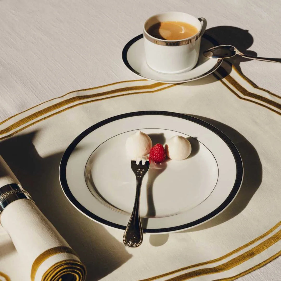 Malmaison - Tea/coffee Cup and Saucer - Porcelain Platinum Finish