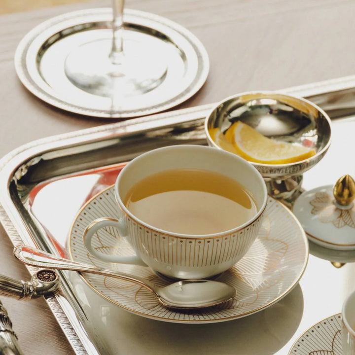 Malmaison Impériale - Tea Cup and Saucers - Porcelain Gold Finish