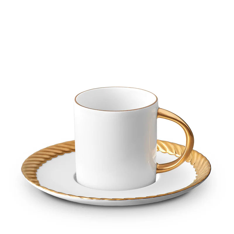 Corde Espresso Cup + Saucer - Gold