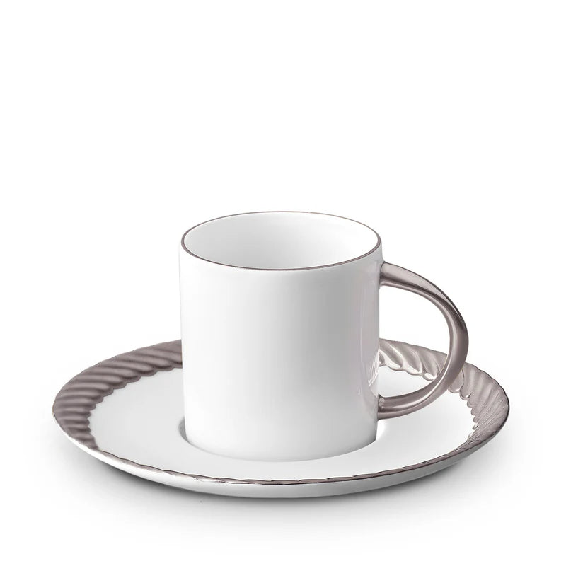 Corde Espresso Cup + Saucer - Platinum