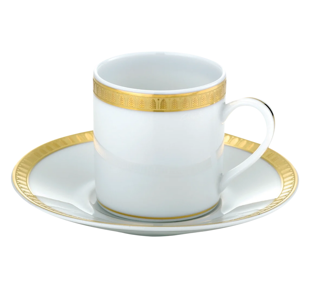 Malmaison - Coffee cup and saucer - Porcelain Gold finish