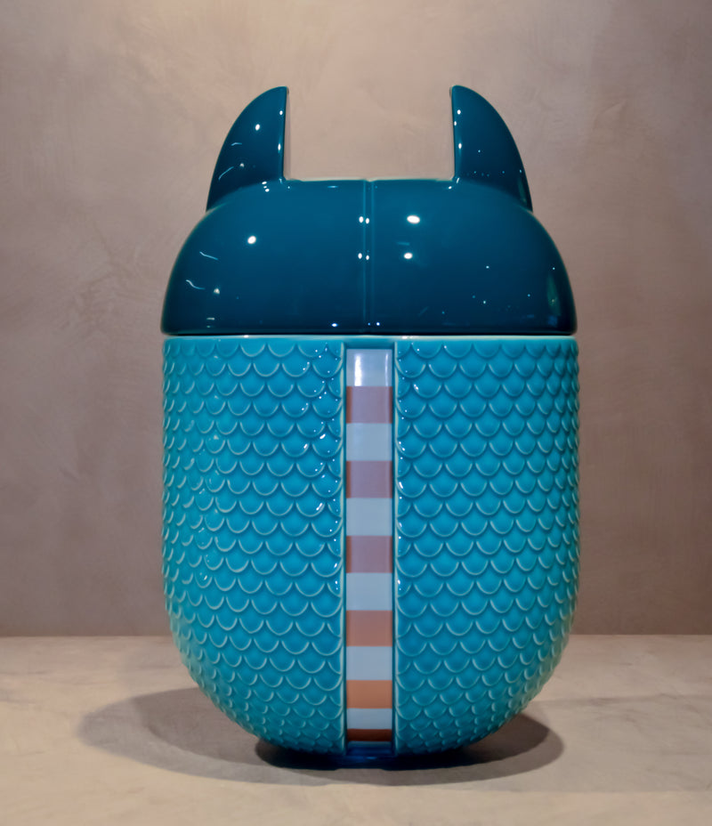Jar - Khepri Beetle - Turquoise Blue