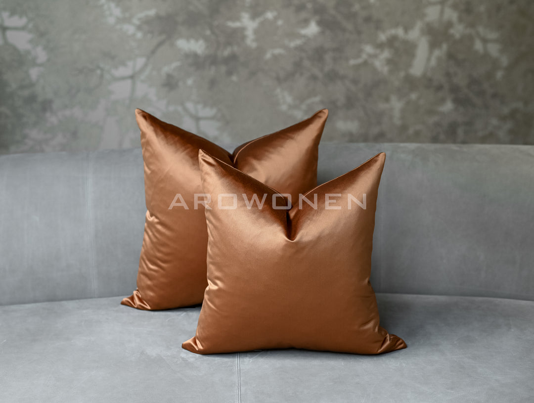 Decorative Cushion - Hester Satin - Fox Orange