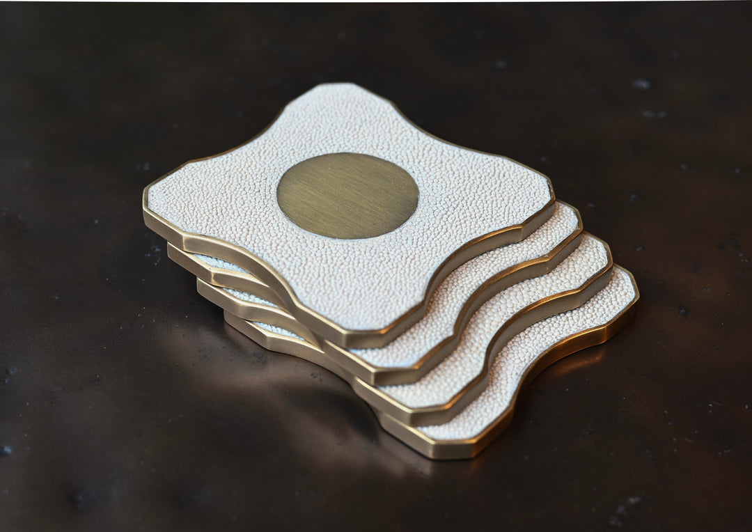 Coaster - Nahida Stingray Cream - Set of 4