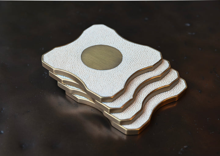 Coaster - Nahida Stingray Cream - Set of 4