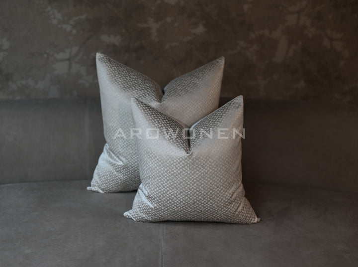 Decorative Cushion - Flakes - Pearl White