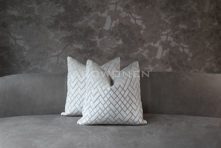 Decorative Cushion - Checkerd - Frosting Cream