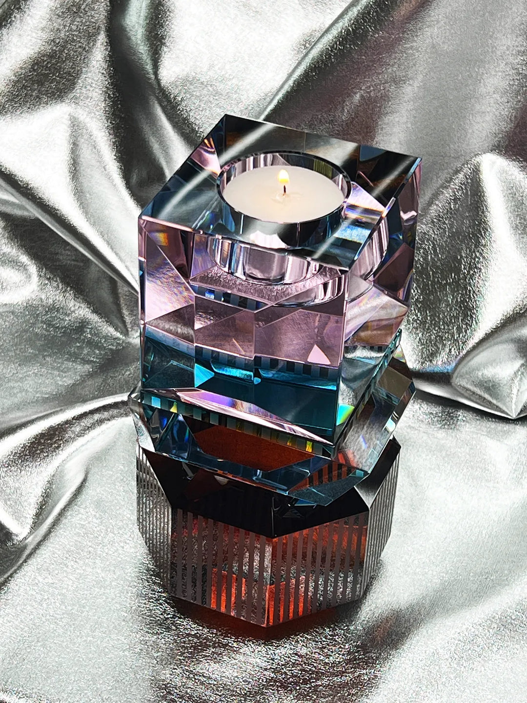 Tealight Holder - Dakota Brown/Clear/Petrol/Rose