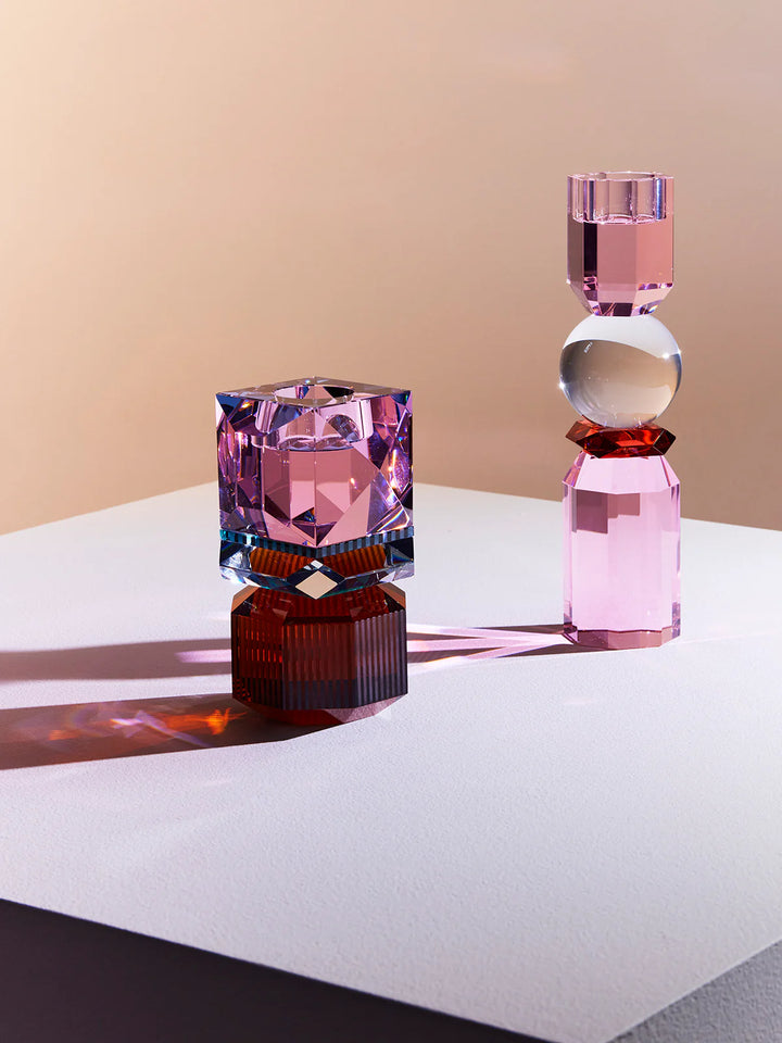Tealight Holder - Dakota Brown/Clear/Petrol/Rose