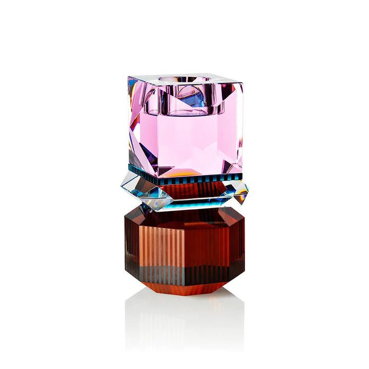 Tealight Holder - Dakota Brown/Clear/Petrol/Rose