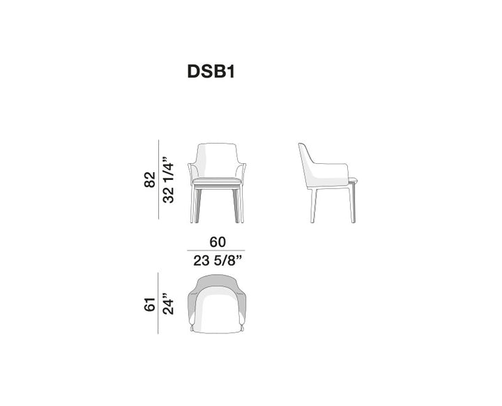 Dining Chair - Devon - By Rodolfo Dordoni
