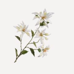 Poinsettia Branch - White - 143cm