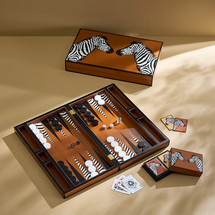 Zebra Backgammon Set