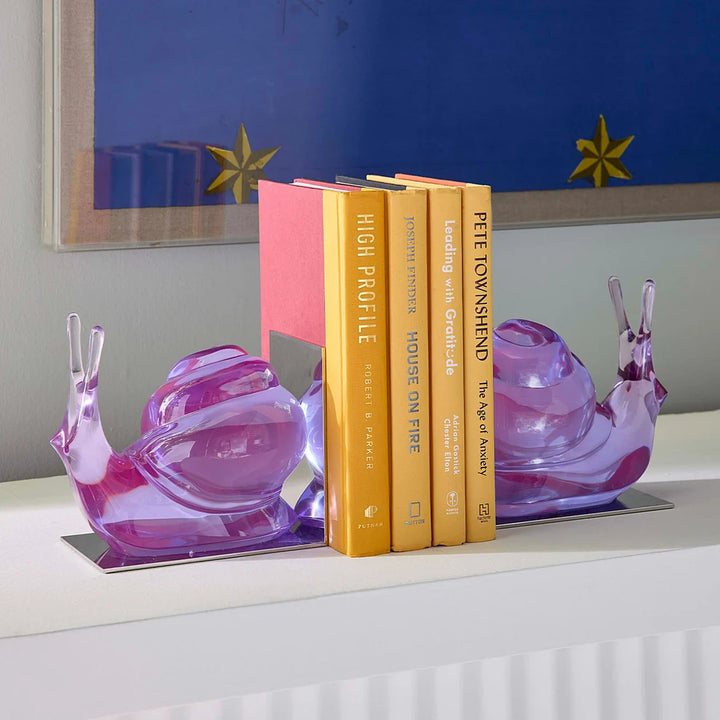 Bookend - Acrylic set Snail - purple