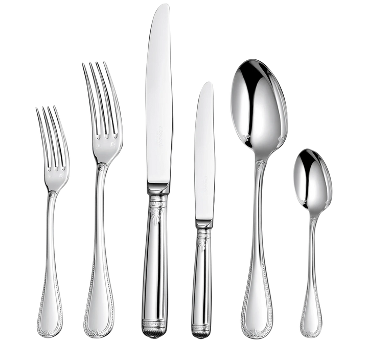 Malmaison - 110 pieces Flatware Set for 12 people with chest - Silver