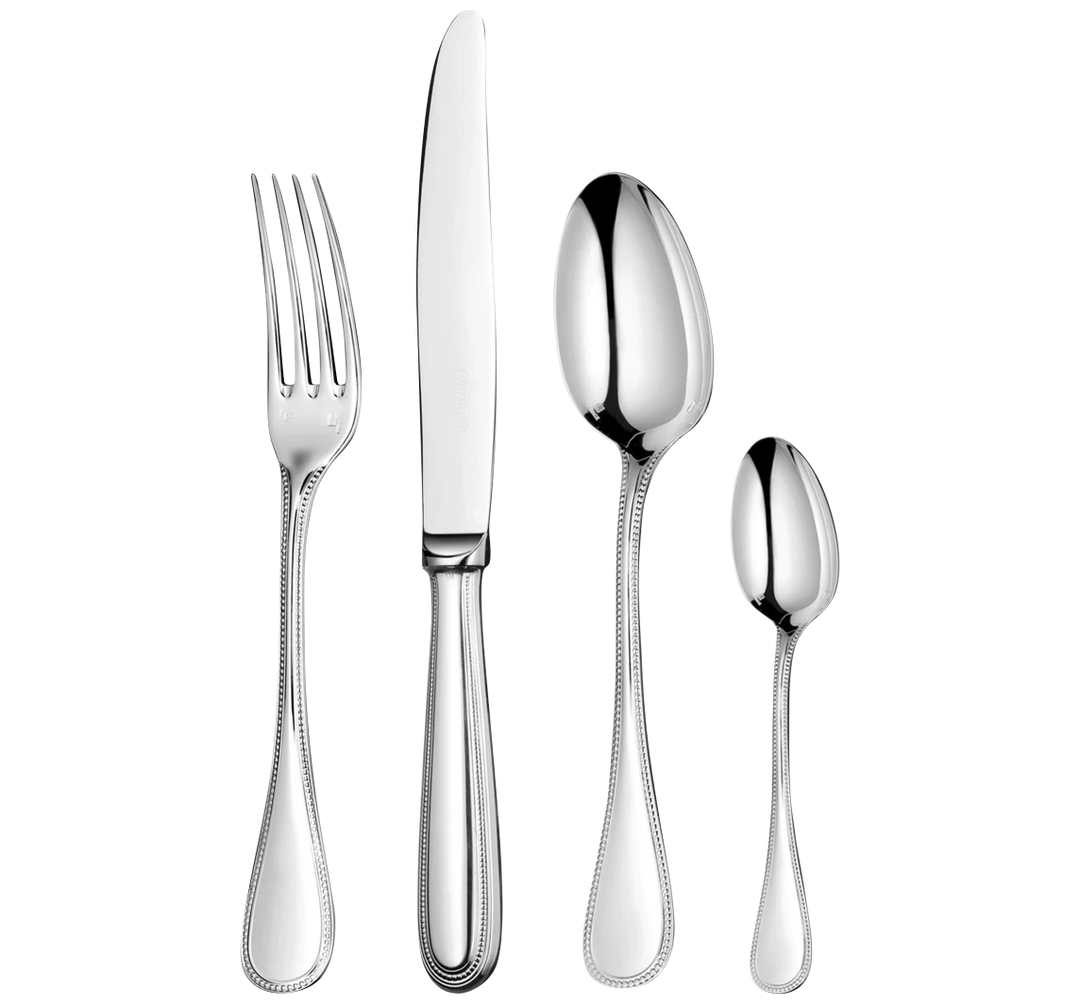 Steel Perles - 48-Piece Flatware Set with Free Storage Box - Stainless Steel