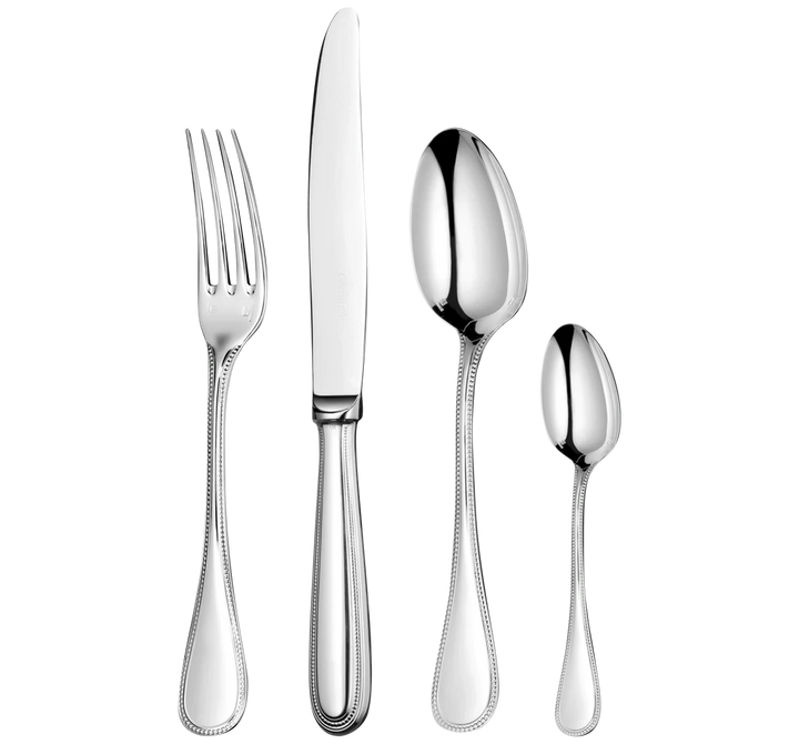Steel Perles - 48-Piece Flatware Set with Free Storage Box - Stainless Steel