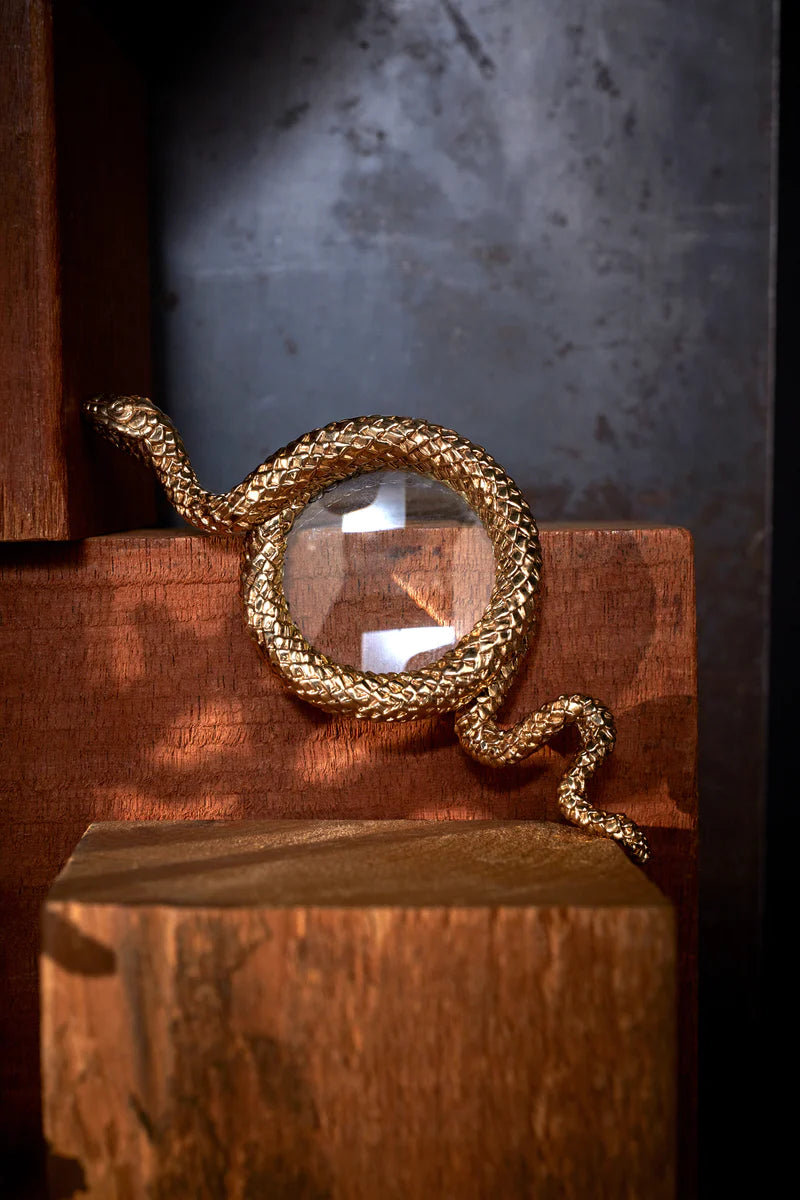 Snake Magnifying Glass L - Gold