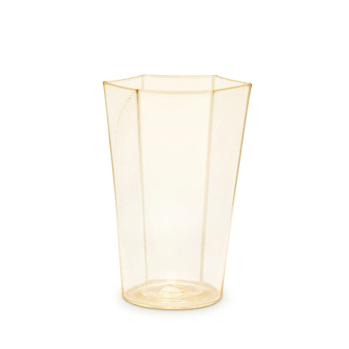 Hex Water Glass - Gold