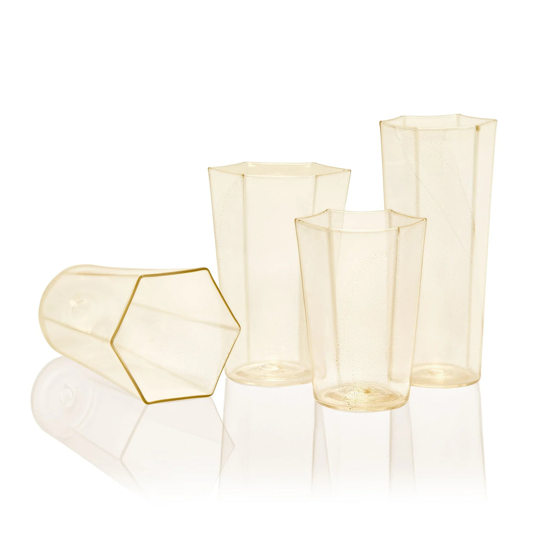 Hex Wine Glass - Gold