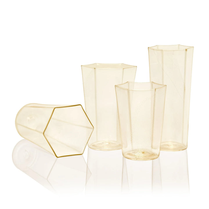 Hex Wine Glass - Gold