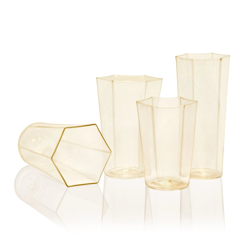 Hex Champagne Glass - Gold