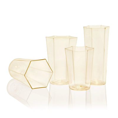 Hex Water Glass - Gold