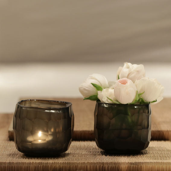Tealight Holder - Yava - Indigo Smokegrey