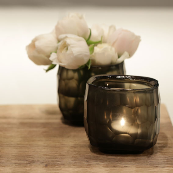 Tealight Holder - Yava - Indigo Smokegrey